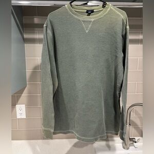 Vintage 90s Cherokee Thermal Long Sleeve Olive Green Tee Size L